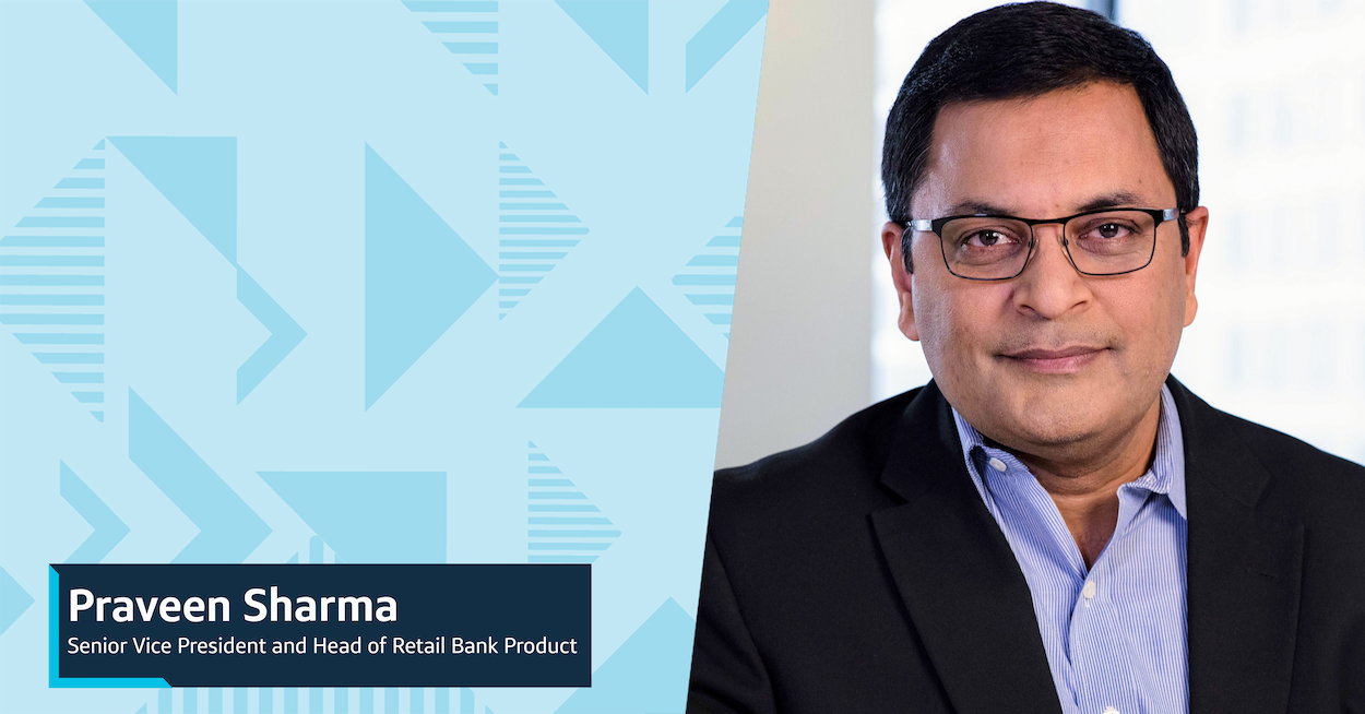 Headshot of Praveen Sharma, Capital One Senior Vice President and Head of Retail Bank Product
